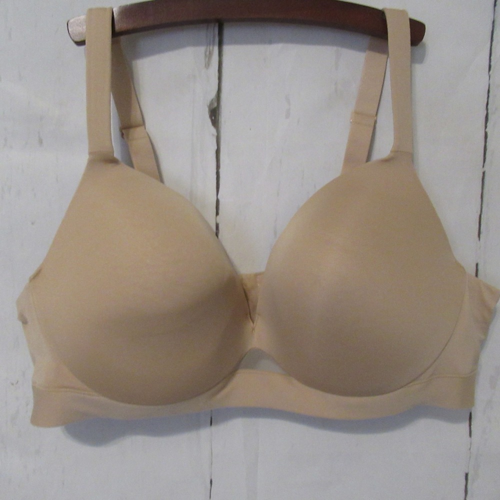 Cacique Bra 44C‎ Beige Tan Lightly Lined Plunge Underwire Plus Size Padded
